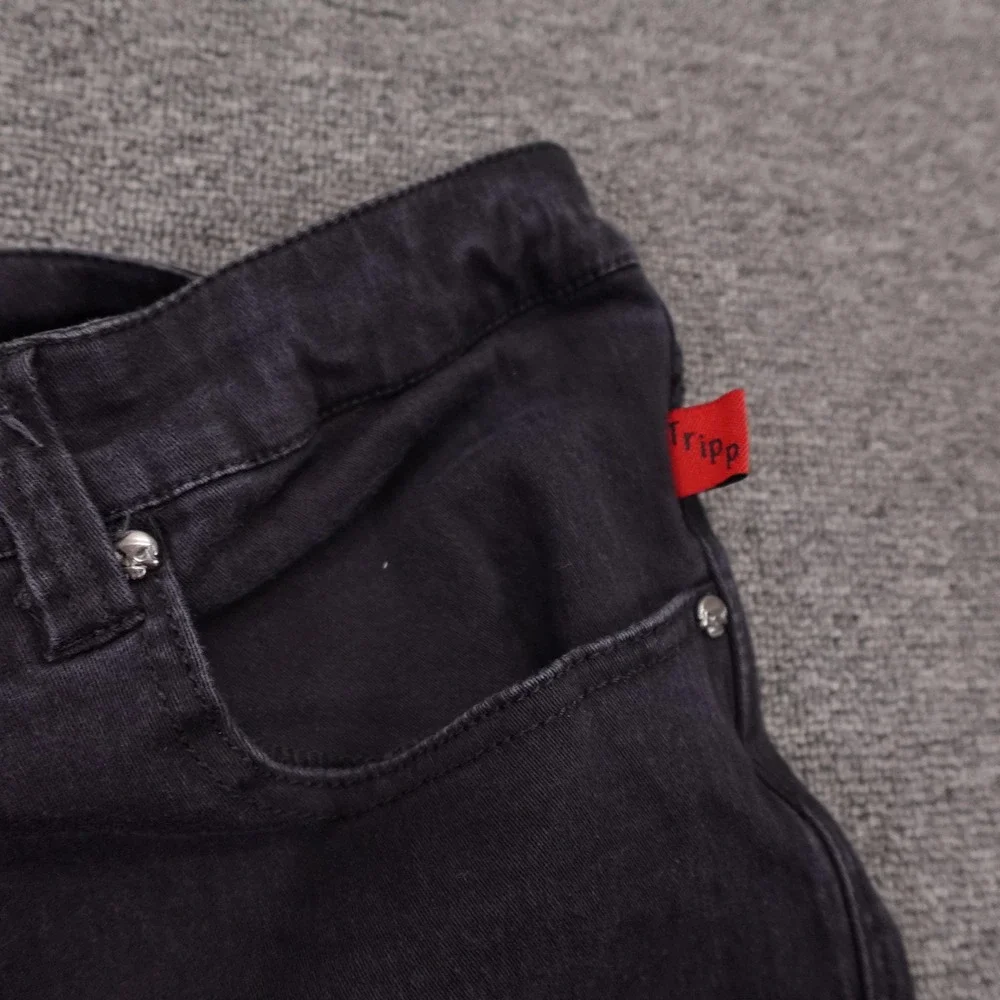 TRIPP NYC Jeans Womens 20S Black Dark Wash High Rise Straight Denim Plus 40x27